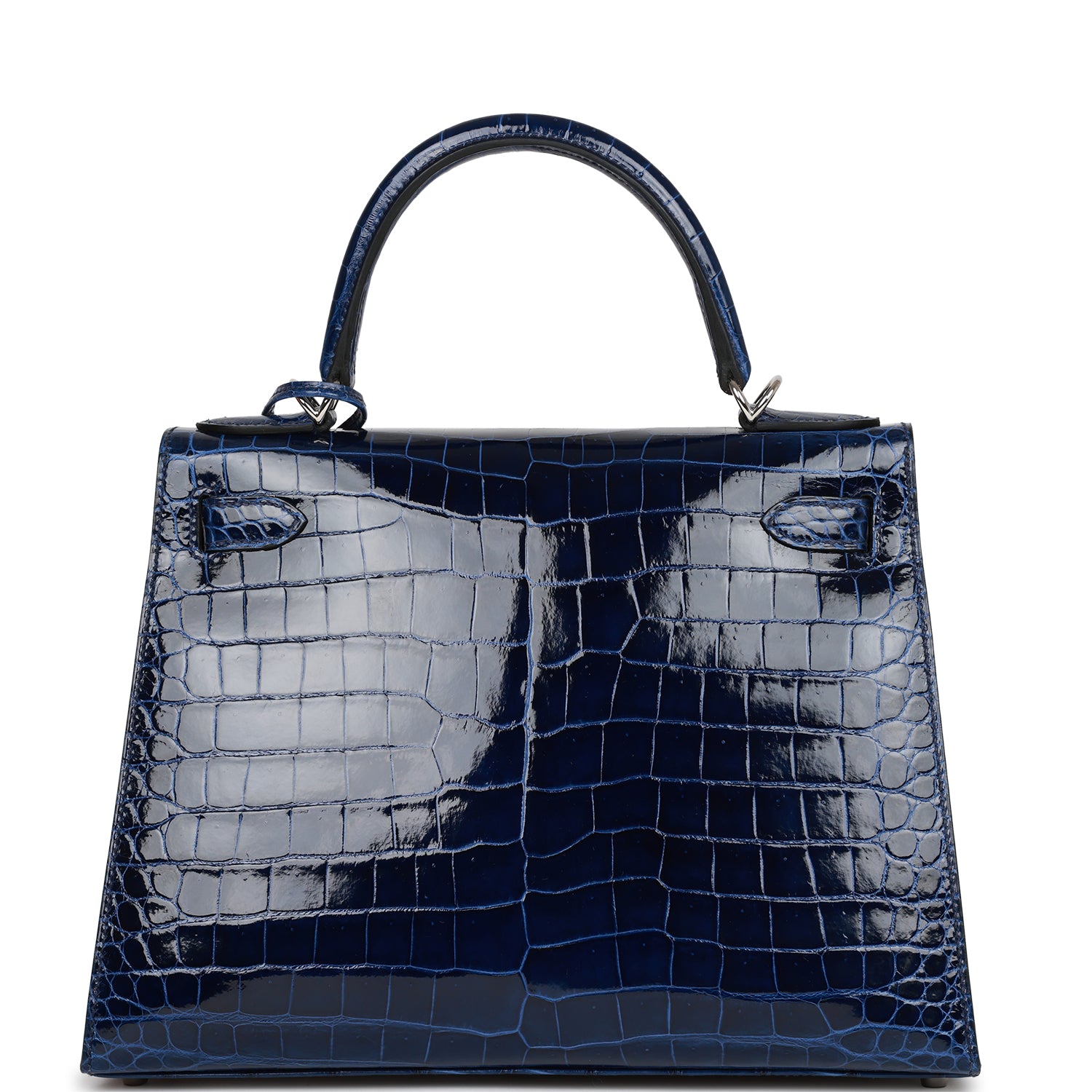 Hermes Bleu Saphir Shiny Porosus Crocodile Sellier Kelly 28cm – Madison ...