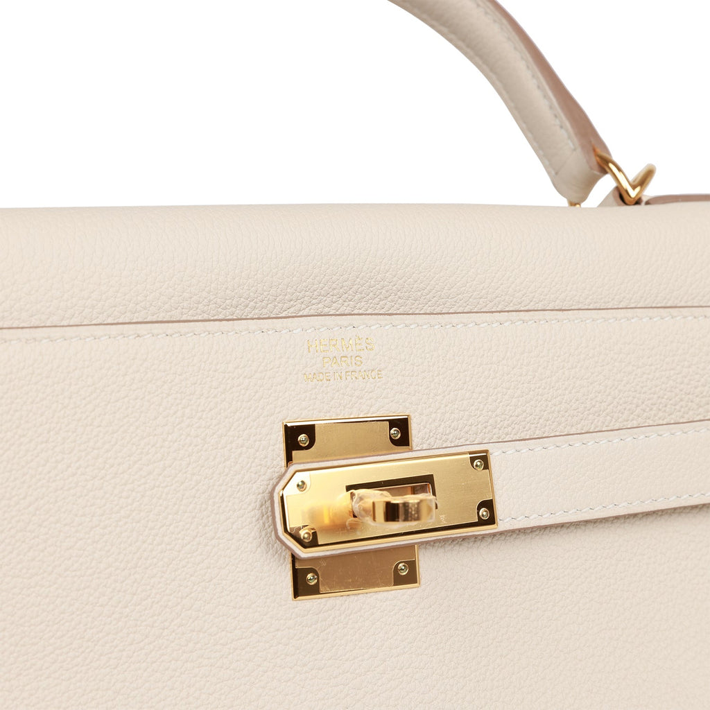 Hermès Kelly Feu Togo 32 Retourne Gold Hardware, 2015, Orange Womens Handbag