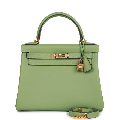 Hermes Kelly Retourne 28 Vert Criquet Evercolor Gold Hardware