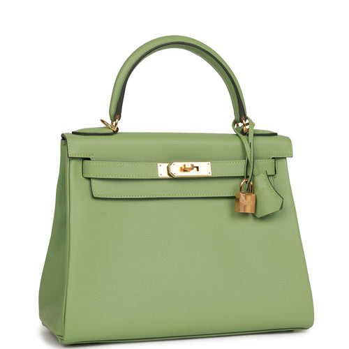 Hermes Kelly Retourne 28 Vert Criquet Evercolor Gold Hardware