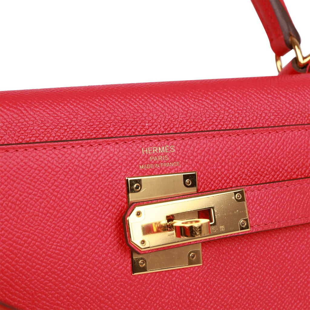 HERMÈS  ROSE CONFETTI EPSOM KELLY SELLIER 28 WITH GOLD HARDWARE