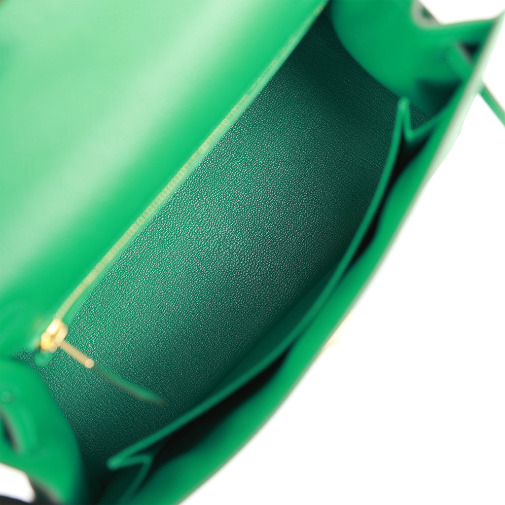 Replica Hermes Kelly Sellier 25 Handmade Bag In Vert Vertigo Epsom