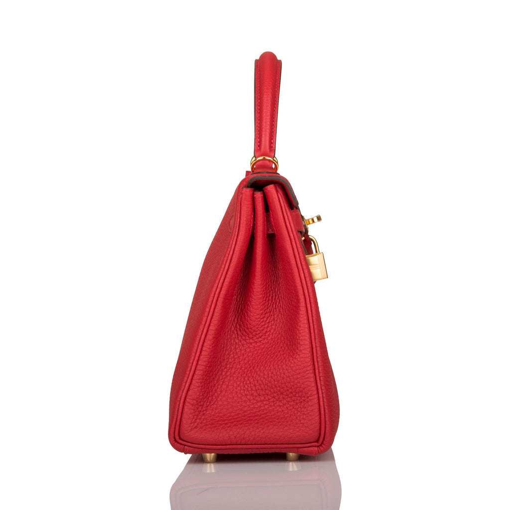 Hermès Kelly 25 Rouge Casaque Togo Gold Hardware GHW — The French