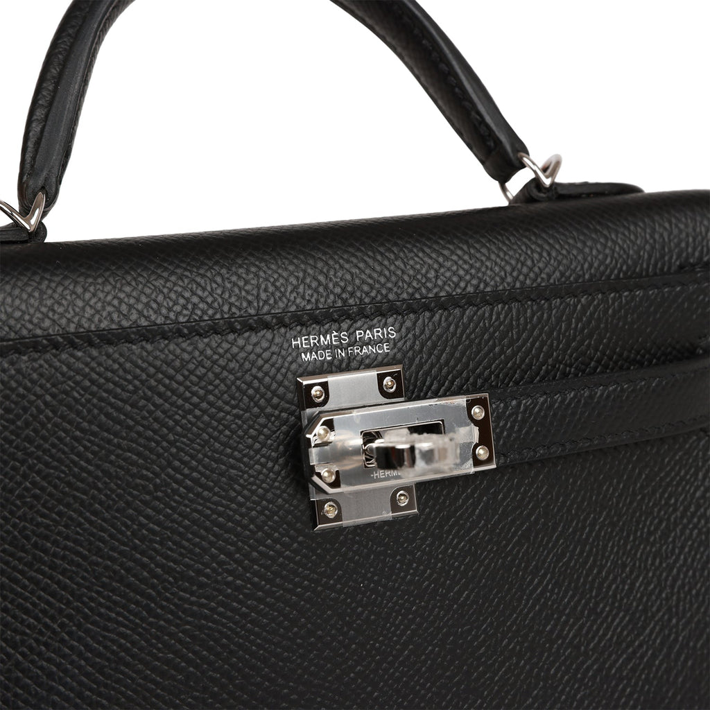 Hermes Kelly Sellier 28 Black Epsom Palladium Hardware – Madison