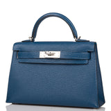 Hermes Verso Kelly Sellier 20 Deep Blue Chèvre Palladium Hardware