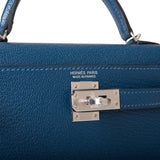 Hermes Verso Kelly Sellier 20 Deep Blue Chèvre Palladium Hardware