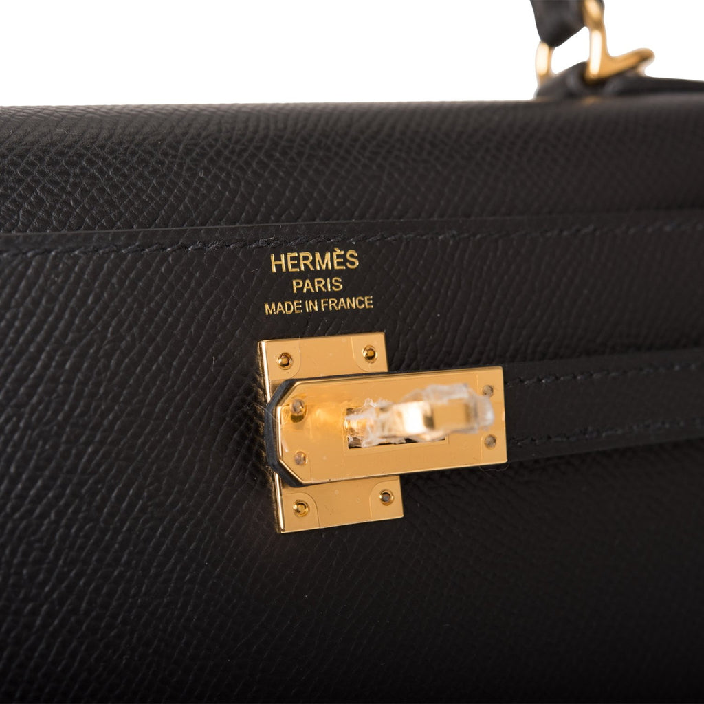 Hermes Kelly Sellier 25 Black Epsom Gold Hardware-1 – Madison