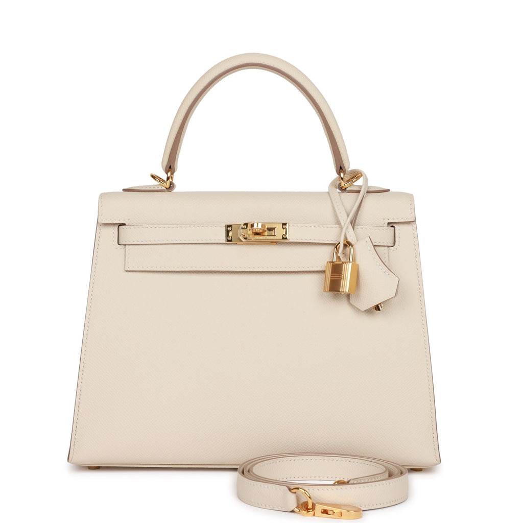 Hermes Kelly Sellier 20 Craie Epsom Gold Hardware