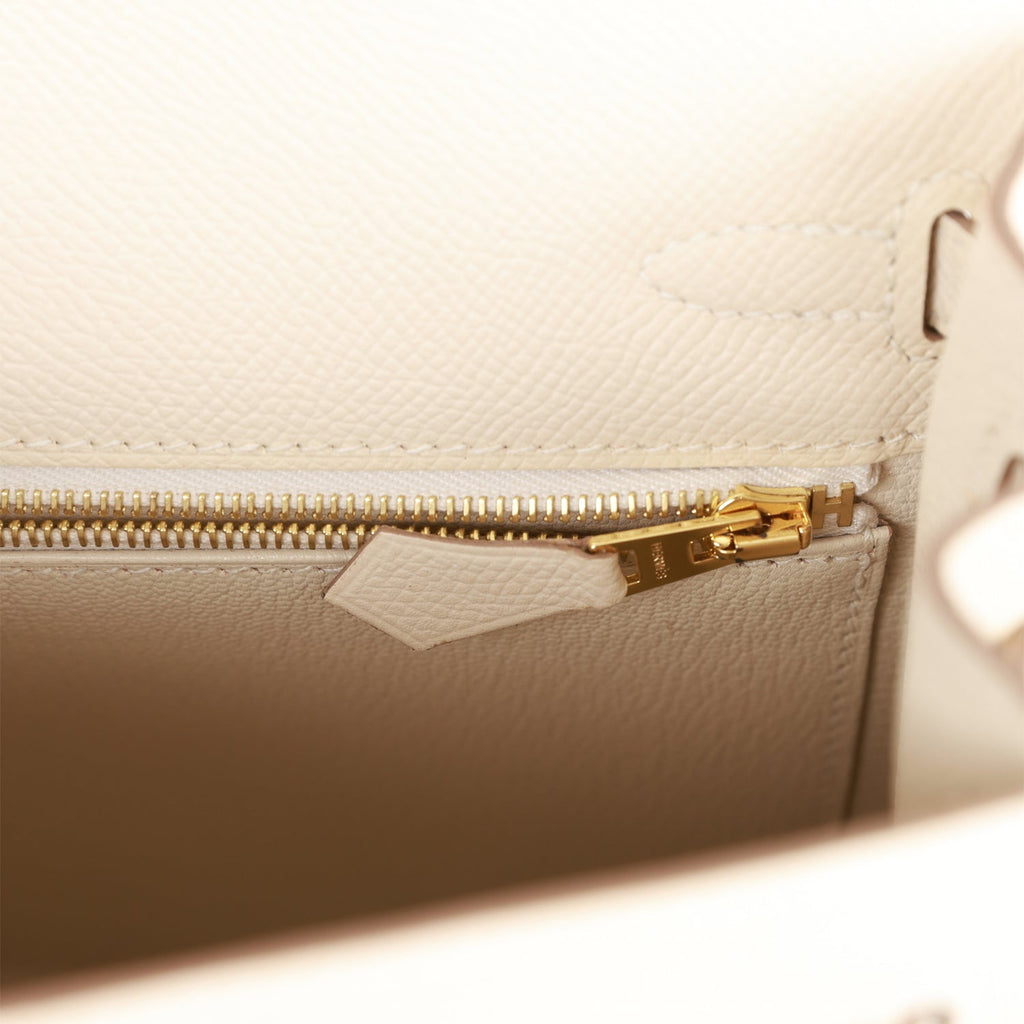 Hermès Kelly HSS 25 Craie/Trench Sellier Epsom Gold Hardware GHW