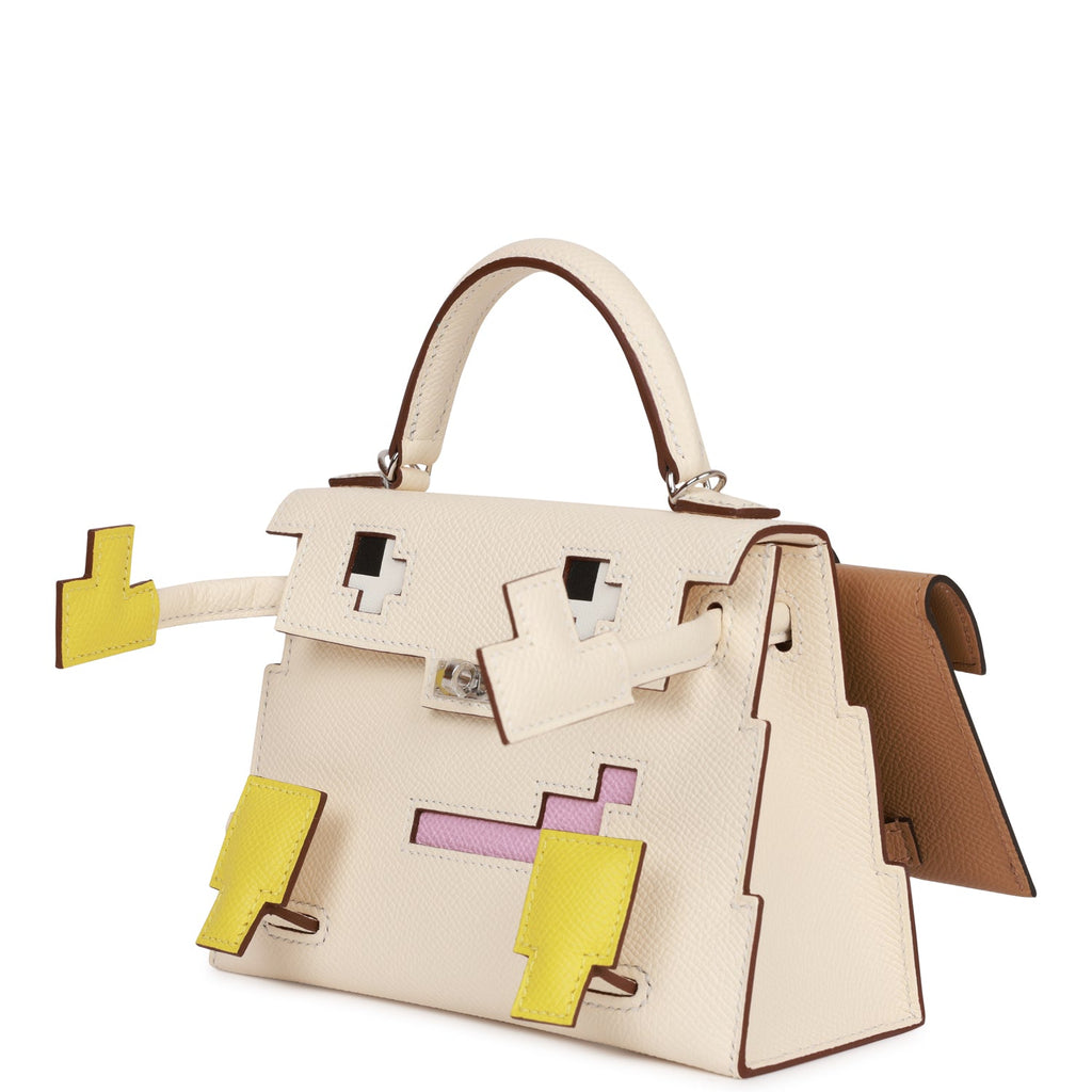 Hermès Kelly Doll Quelle Idole Picto Nata, Mauve, Lime Epsom with Pall