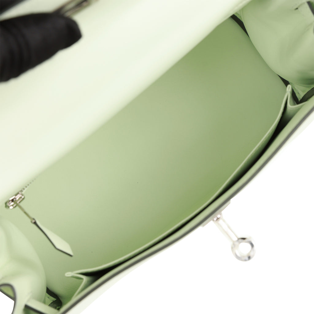 New Hermès Kelly Retourne 25 Vert Fizz Swift Palladium Hardware