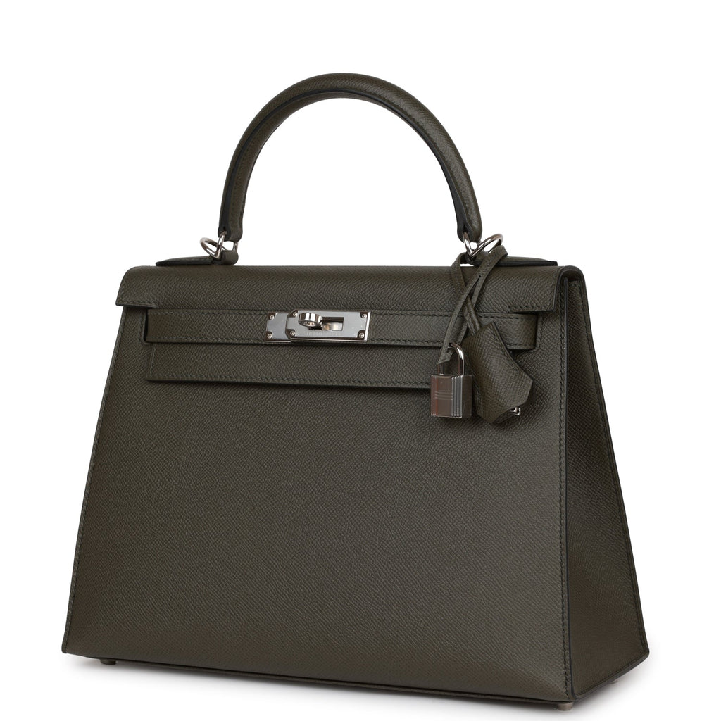 Hermes Kelly 28 Epsom Sellier Gris Mouette, New with Defect