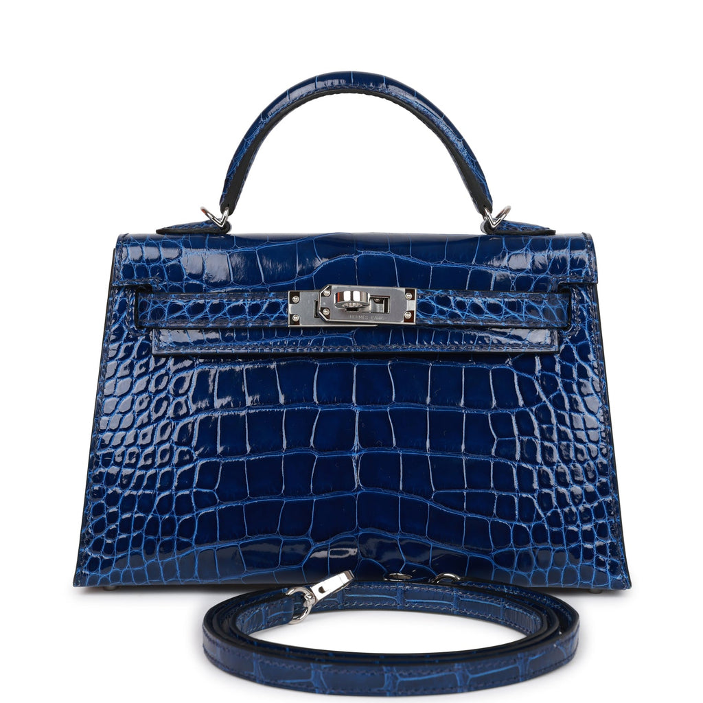 Hermès Kelly 20 Bleu Saphir Sellier Alligator Mississippi Lisse Pallad —  The French Hunter