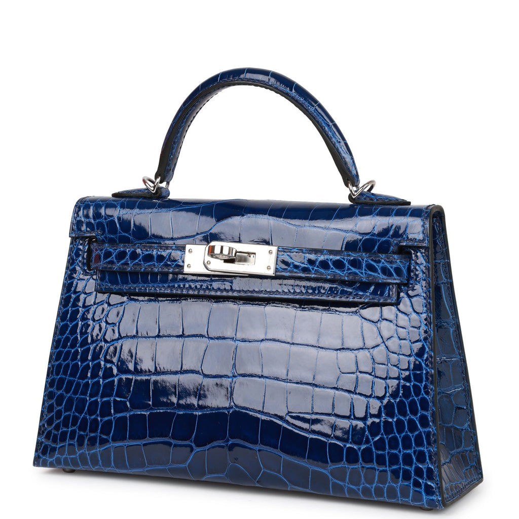 Hermes Kelly Sellier 20 Bleu Zellige Shiny Alligator Gold Hardware –  Madison Avenue Couture