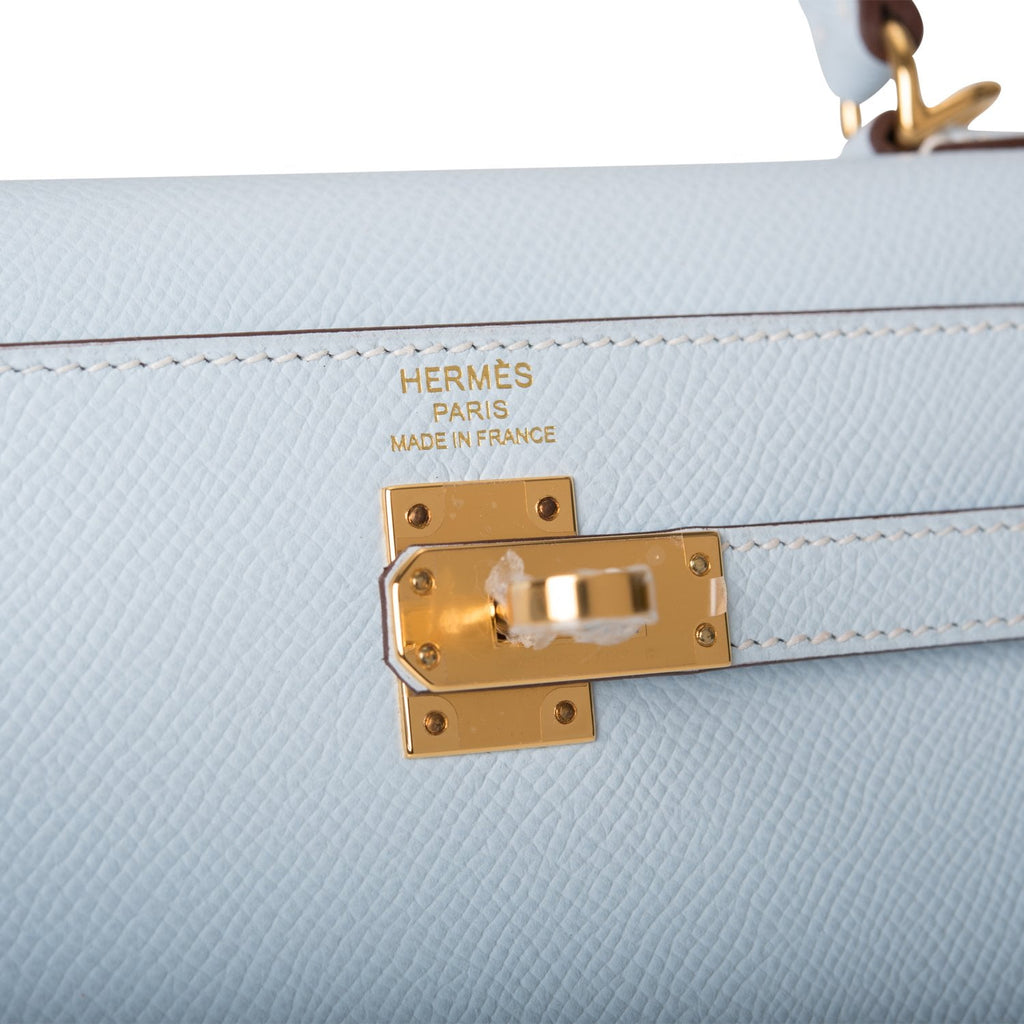 Hermes Kelly 25 Bleu Brume, Glam & Glitter