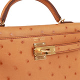 Hermes Kelly Sellier 20 Gold Ostrich Gold Hardware