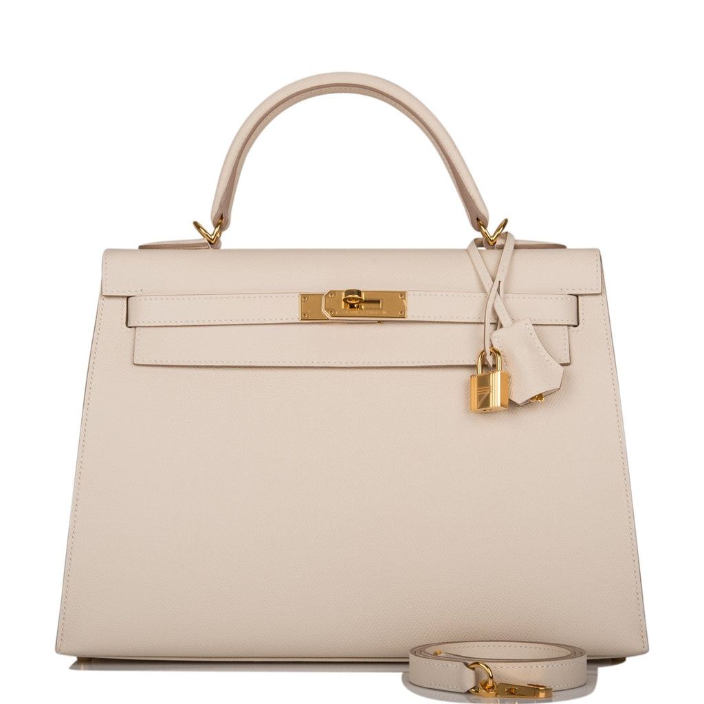 A WHITE EPSOM LEATHER SELLIER KELLY 32 WITH GOLD HARDWARE, HERMÈS, 2015