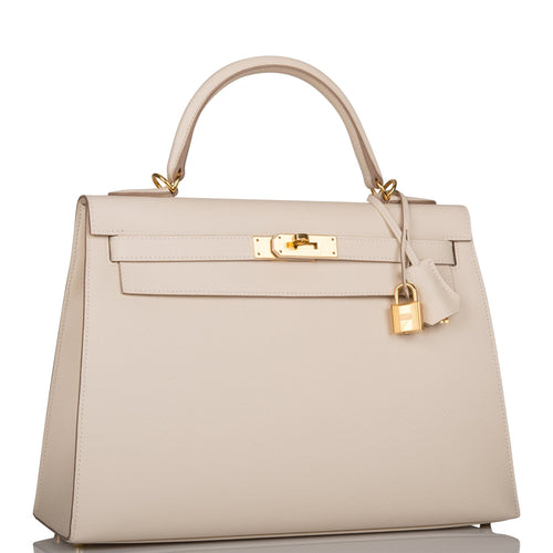 Hermes Kelly Sellier 32 Craie Epsom Gold Hardware