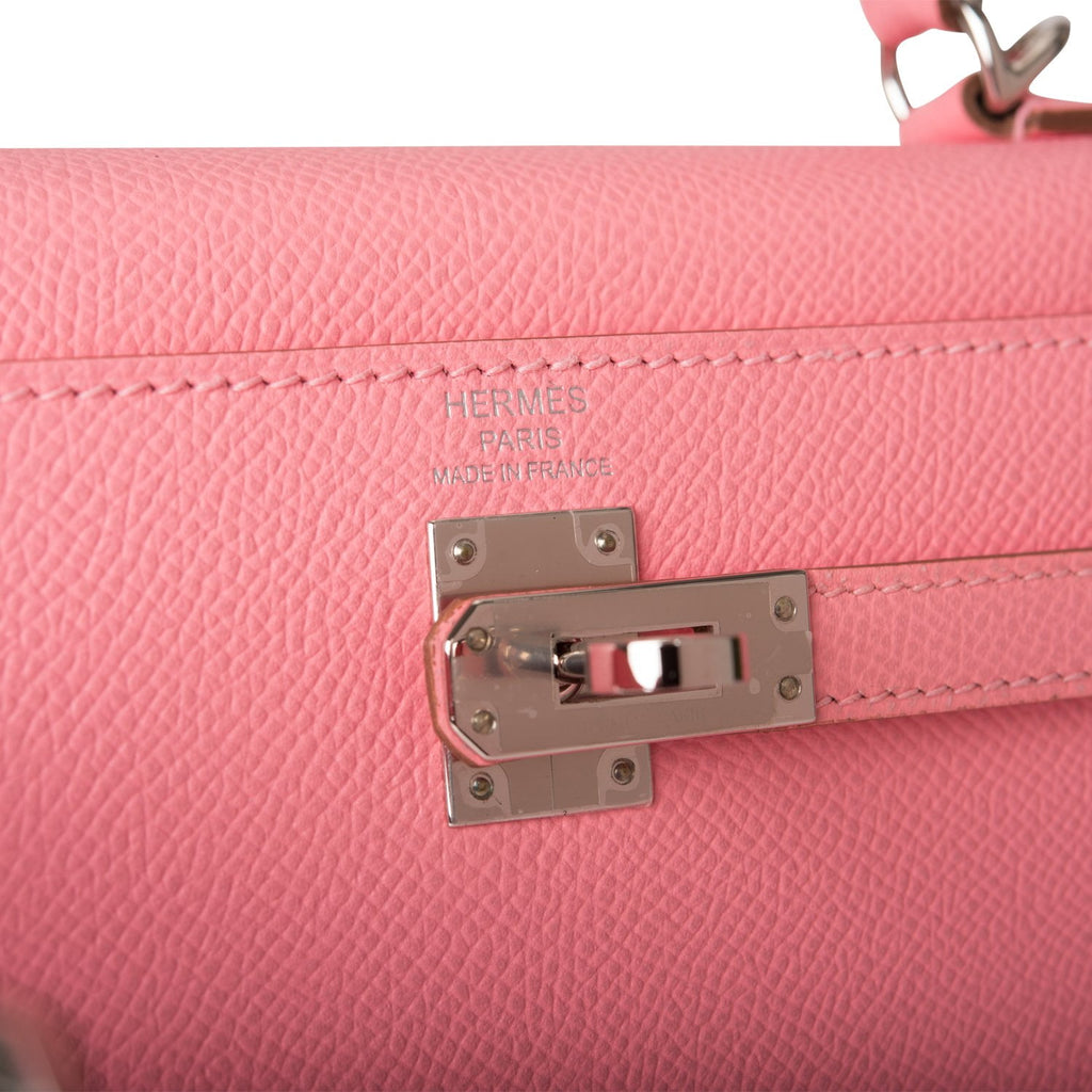 Hermes Kelly 25 Sellier Bag Pink Rose Confetti Palladium Hardware Epso –  Mightychic