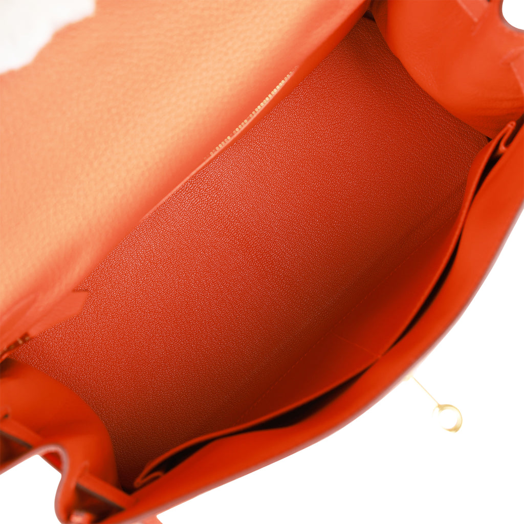 Hermes Kelly Retourne 28 Orange Togo Gold Hardware