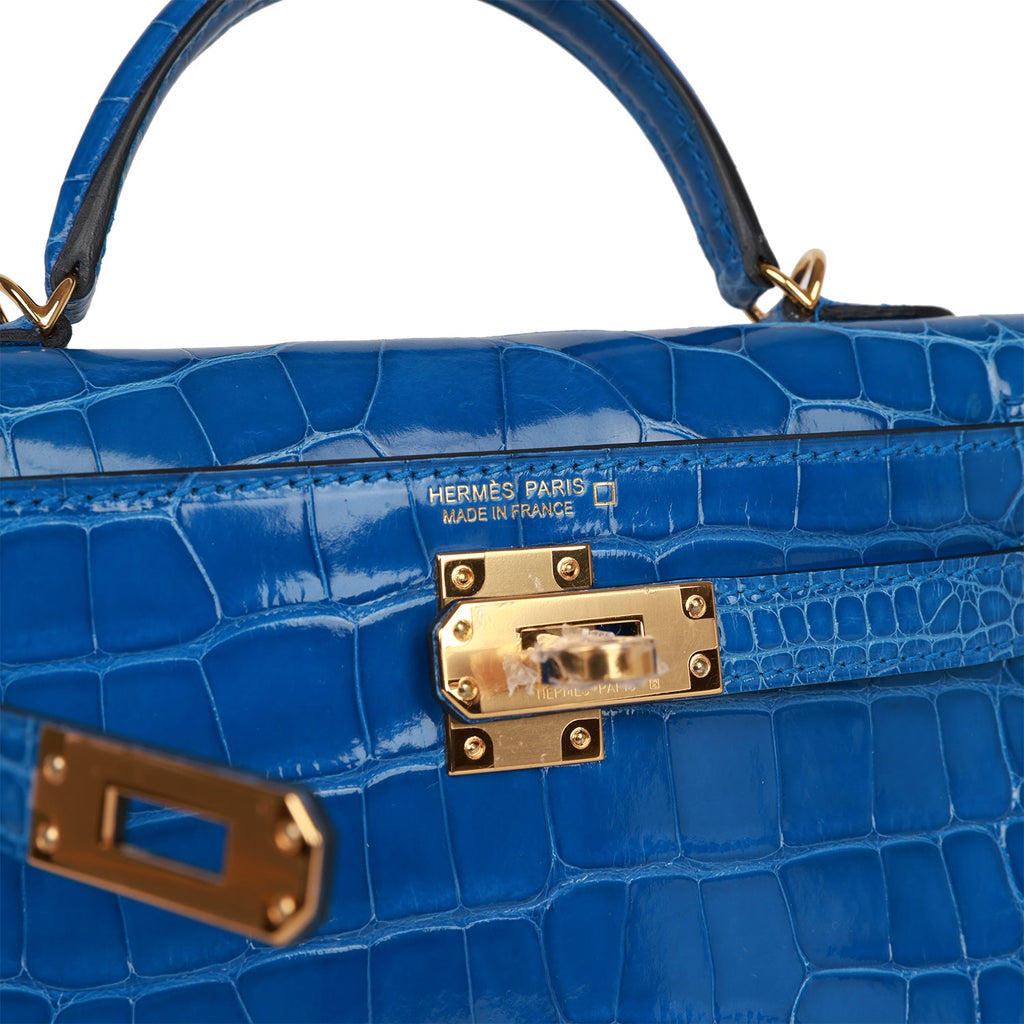 Hermès Kelly Pochette Bleu Zellige Swift Gold Hardware GHW — The