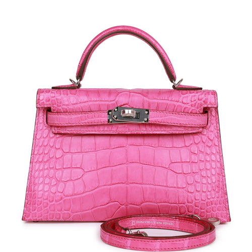 Hermes Pink Rose Azalee Roulis Mini 18 Handbag Bag Constance Birkin –  MAISON de LUXE
