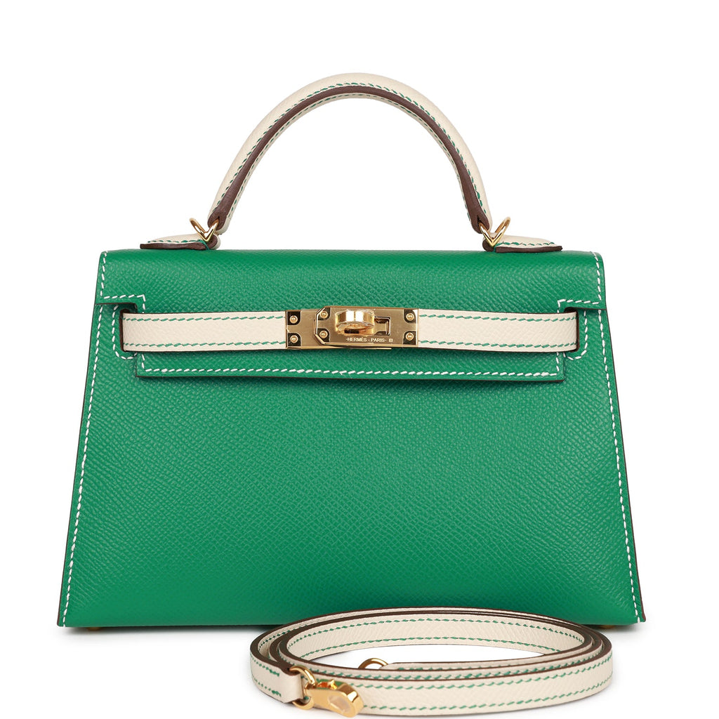 Hermes HSS Kelly Sellier 20 Vert Jade and Craie Epsom Gold Hardware –  Madison Avenue Couture