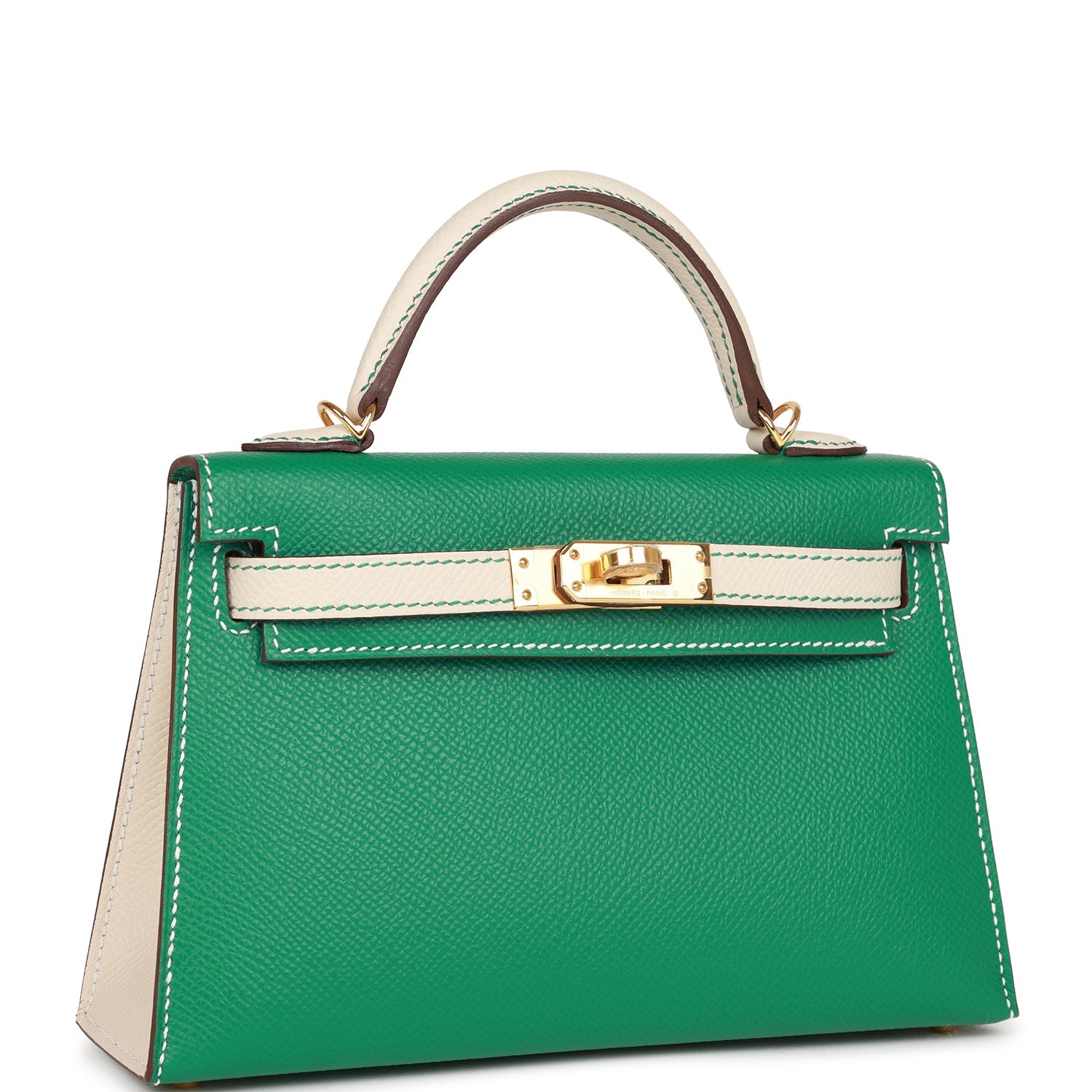 Hermes HSS Kelly Sellier 20 Vert Jade and Craie Epsom Gold Hardware