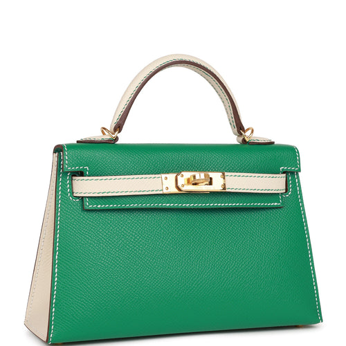 Hermes Special Order (HSS) Kelly Sellier 28 Emerald Shiny Niloticus  Crocodile Gold Hardware
