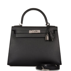 Hermes Kelly 28 Sellier Bag Feu Epsom Leather Palladium Hardware –  Mightychic