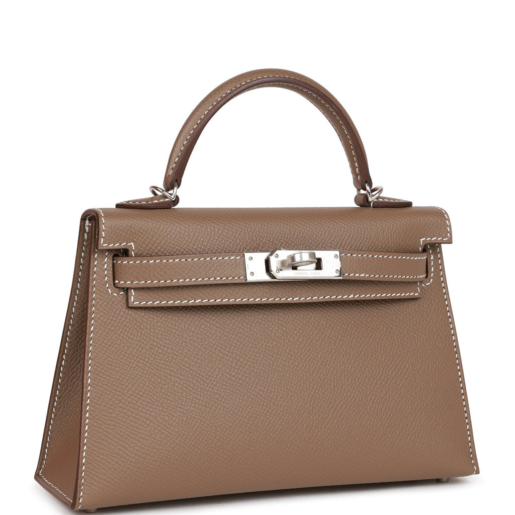 Hermes Kelly 25 Sellier Bag Nata Epsom Leather with Palladium Hardware –  Mightychic