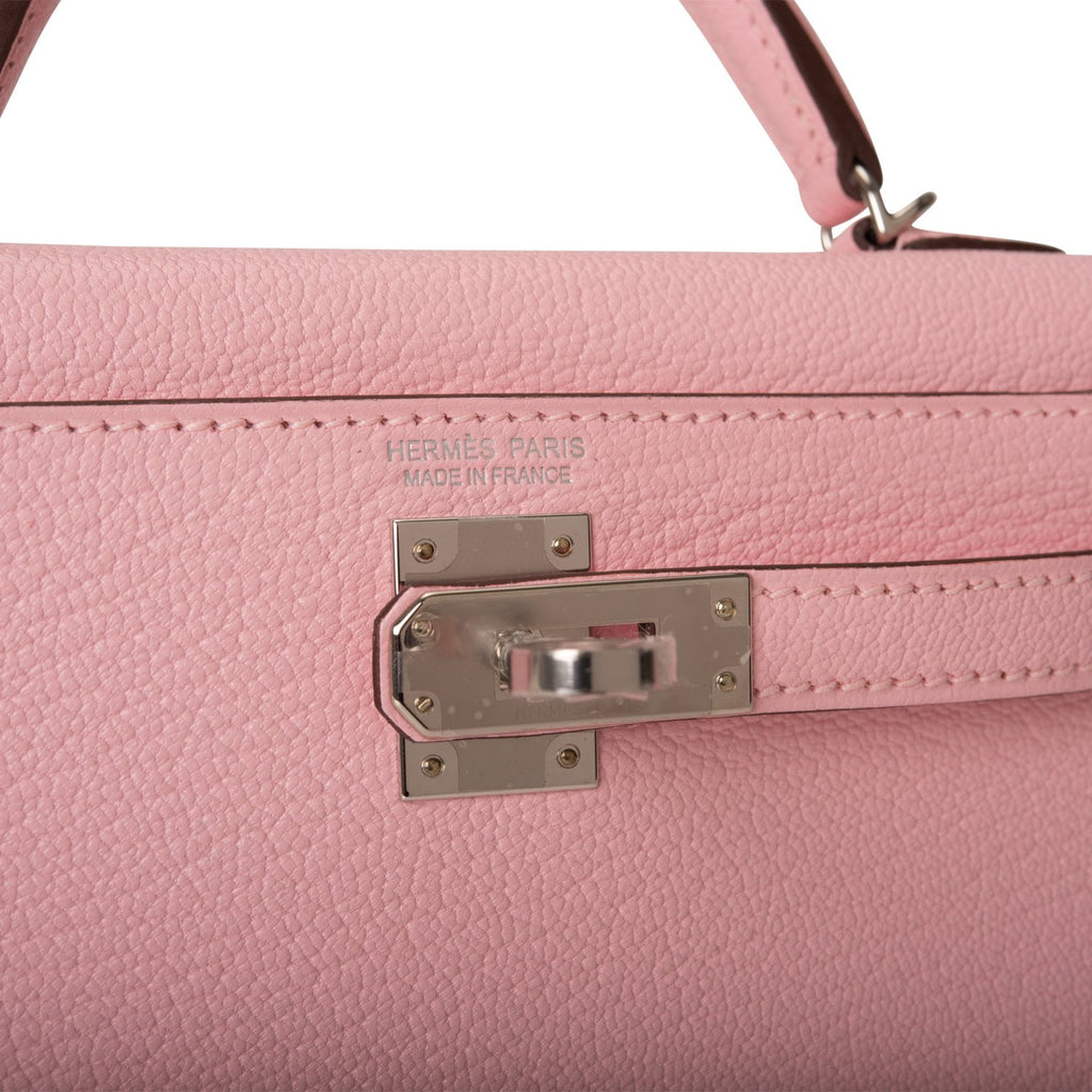 Hermes Kelly 25 Bag Rose Sakura Swift Leather with Palladium Hardware –  Mightychic