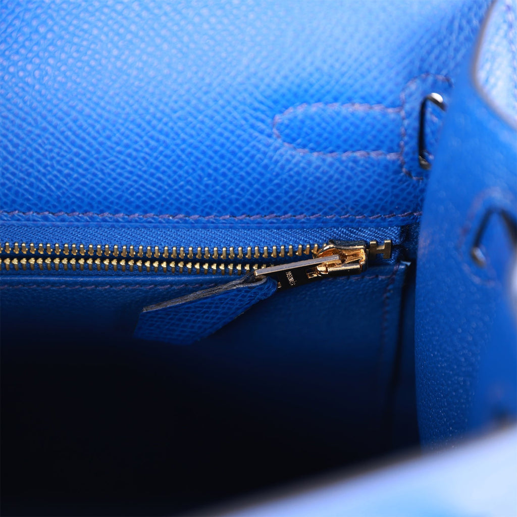Hermès Kelly 25 Bleu Brighton Sellier Epsom Gold Hardware GHW