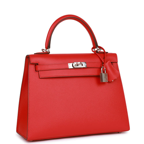 Hermes Kelly Handbag Red Veau Grain Lisse with Gold Hardware 32 Red 23320149