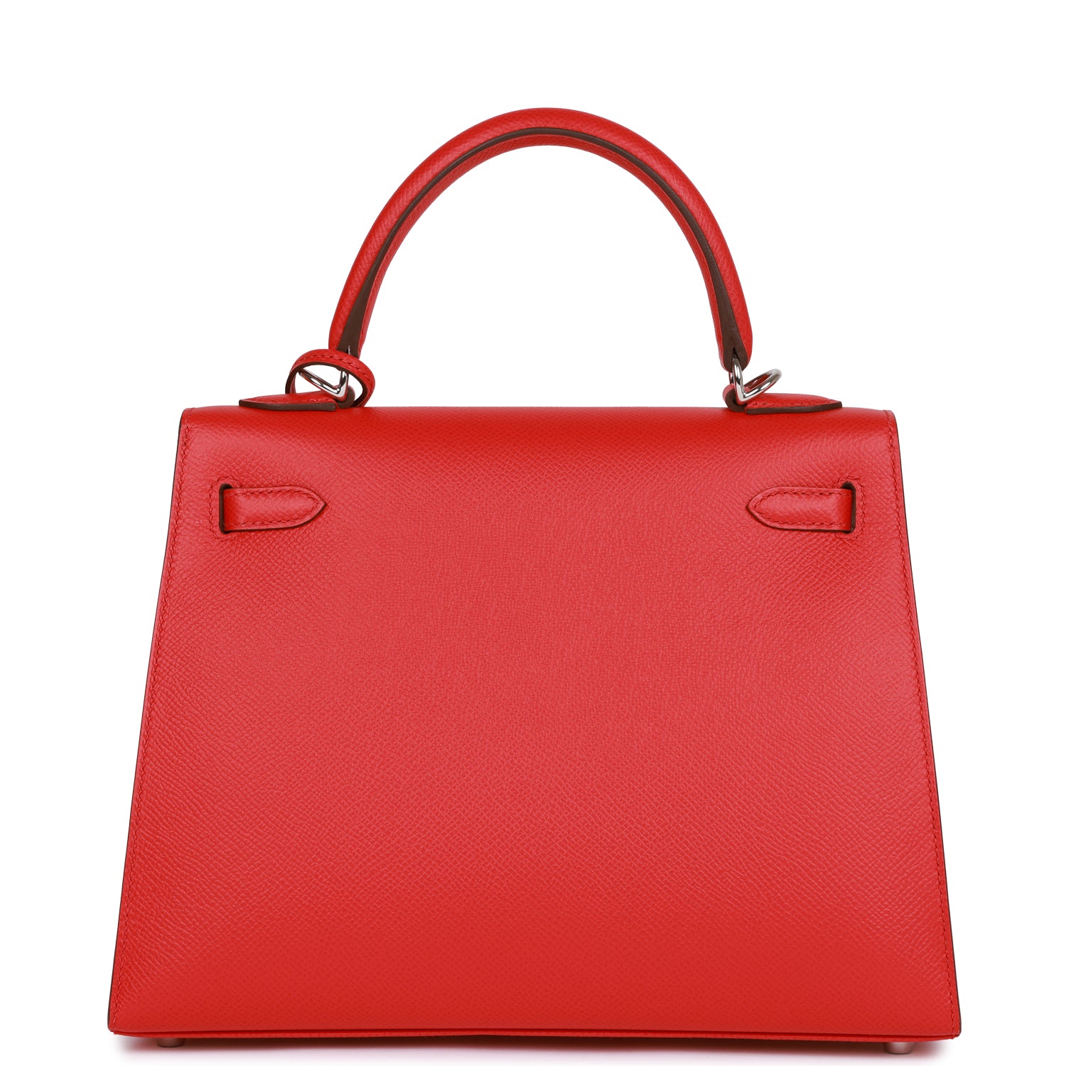 Hermes Kelly Sellier 25 Rouge de Coeur Verso Epsom Palladium Hardware ...