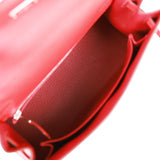Hermes Kelly Sellier 25 Rouge de Coeur Verso Epsom Palladium Hardware