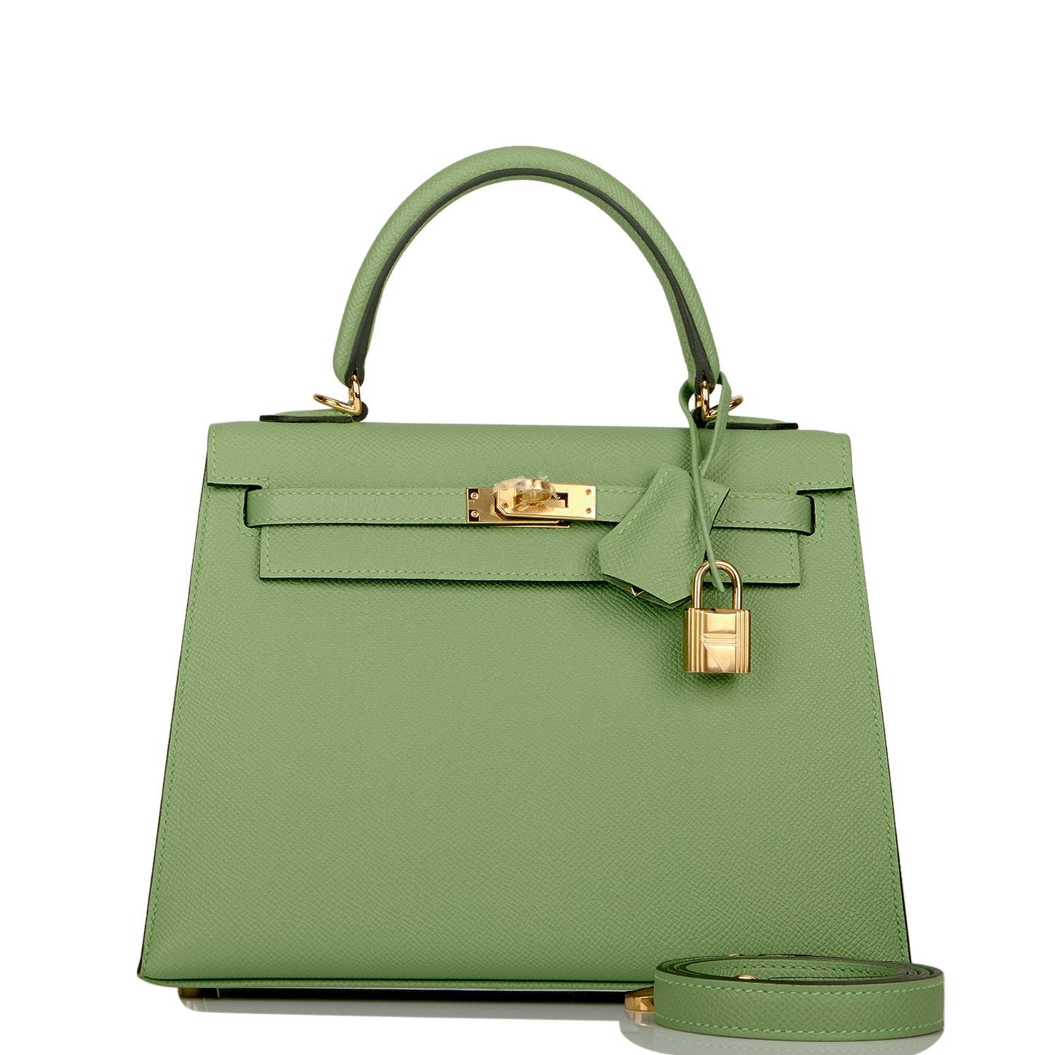 Hermes Kelly Sellier 25 Vert Criquet Epsom Gold Hardware – Madison ...