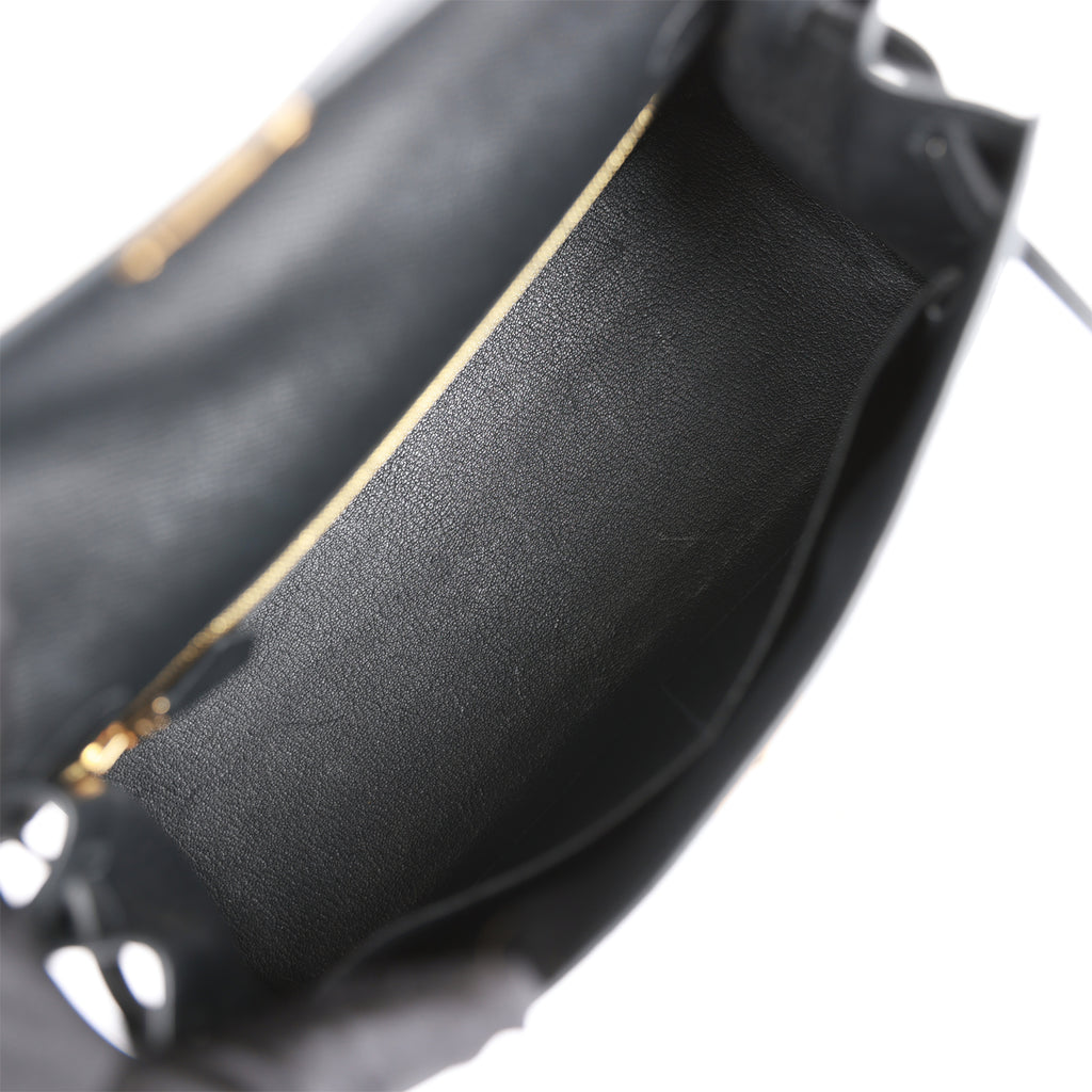 Hermes Kelly 28 Sellier Noir Black Epsom Gold Hardware For Sale at 1stDibs