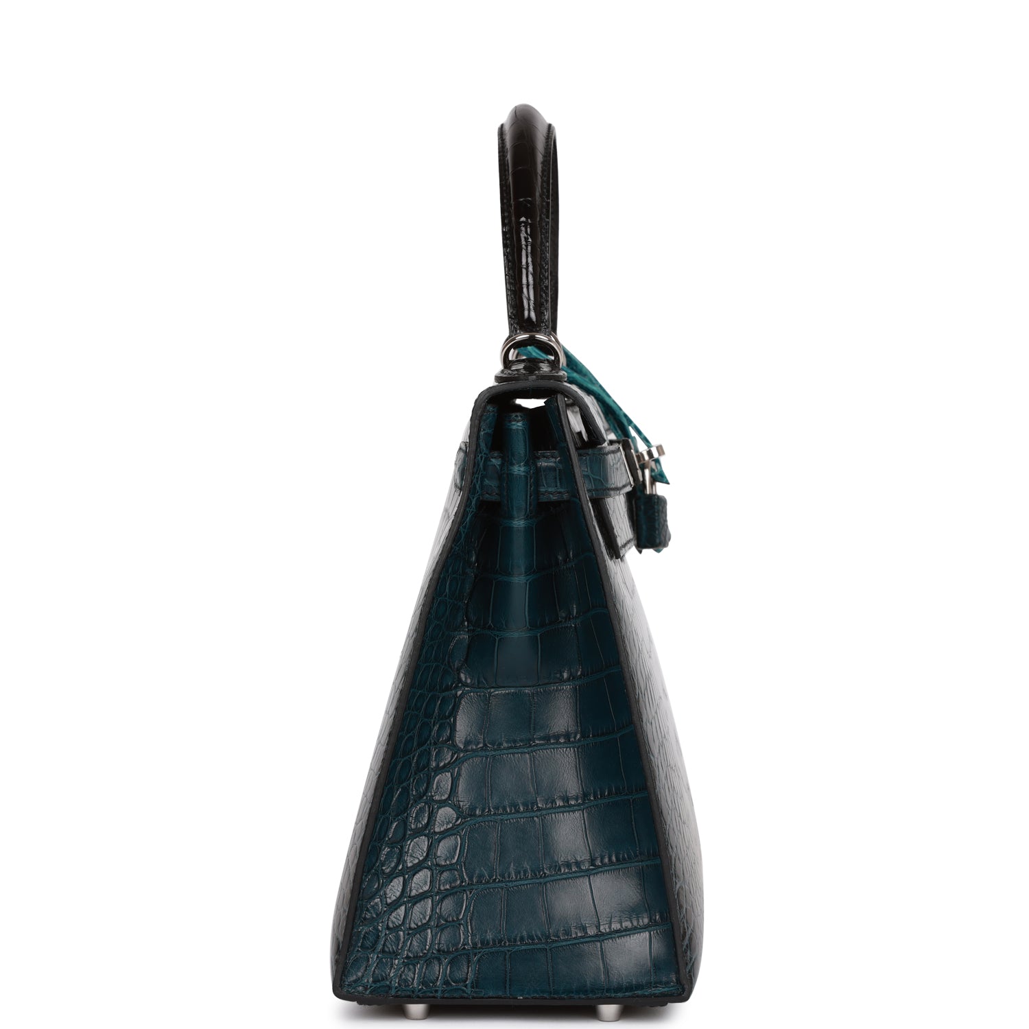 Hermes Tri-color Vert Rousseau, Vert Bosphore and Black Alligator Kelly 28