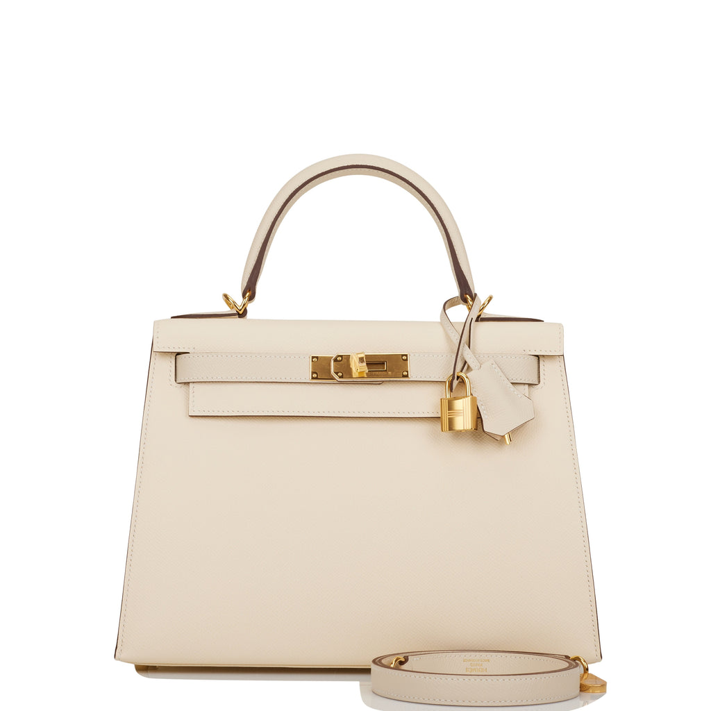 Hermes Kelly Sellier 28 Nata Epsom Gold Hardware – Madison Avenue Couture