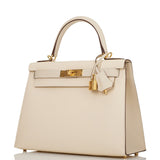 Hermes Special Order (HSS) Kelly Sellier 28 Nata and Craie Epsom Gold Hardware
