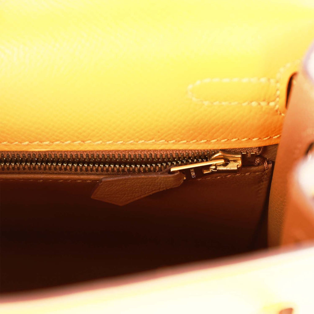 Hermès Kelly 25 Jaune Ambre Sellier Epsom Gold Hardware GHW — The French  Hunter