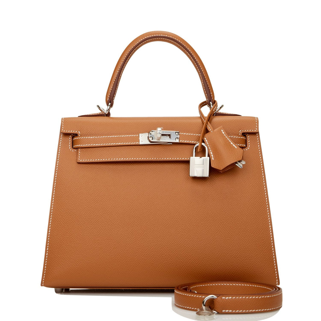 A GOLD EPSOM LEATHER SELLIER KELLY 25 WITH PALLADIUM HARDWARE, HERMÈS, 2021
