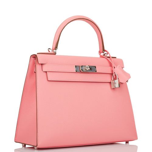 Hermes Kelly Sellier 28 Rose Confetti Epsom Palladium Hardware