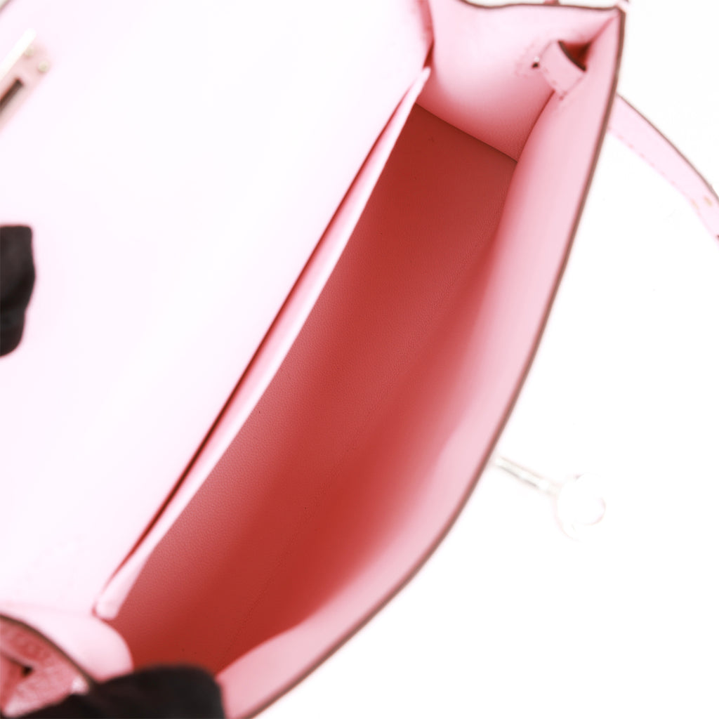 Hermès Kelly 20 Rose Sakura Sellier Chevre Mysore Palladium Hardware P —  The French Hunter