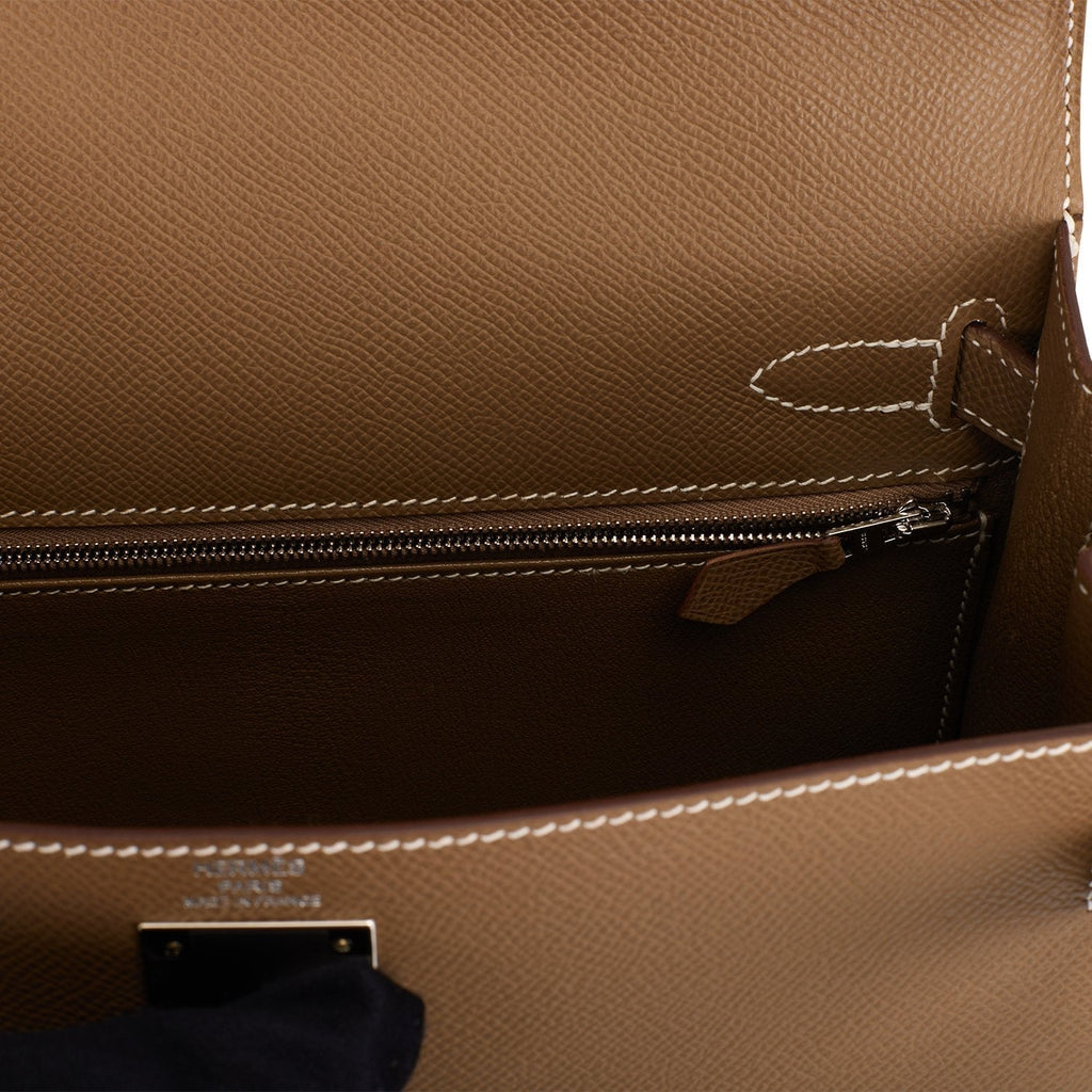 Hermès Violine Sellier Kelly 28cm of Ostrich with Palladium Hardware, Handbags & Accessories Online, Ecommerce Retail