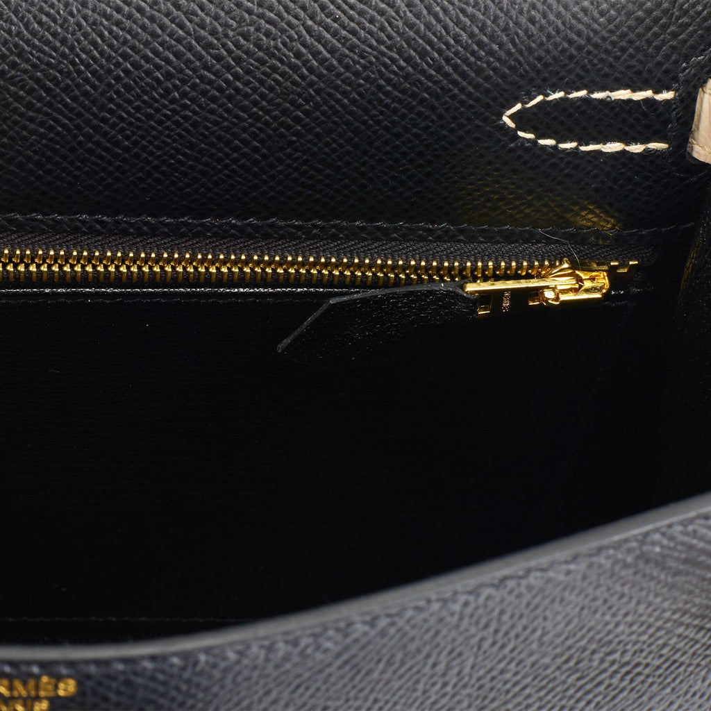Hermes HSS Kelly 25 Craie/Gris Asphalte Epsom Brushed Gold Hardware –  Madison Avenue Couture