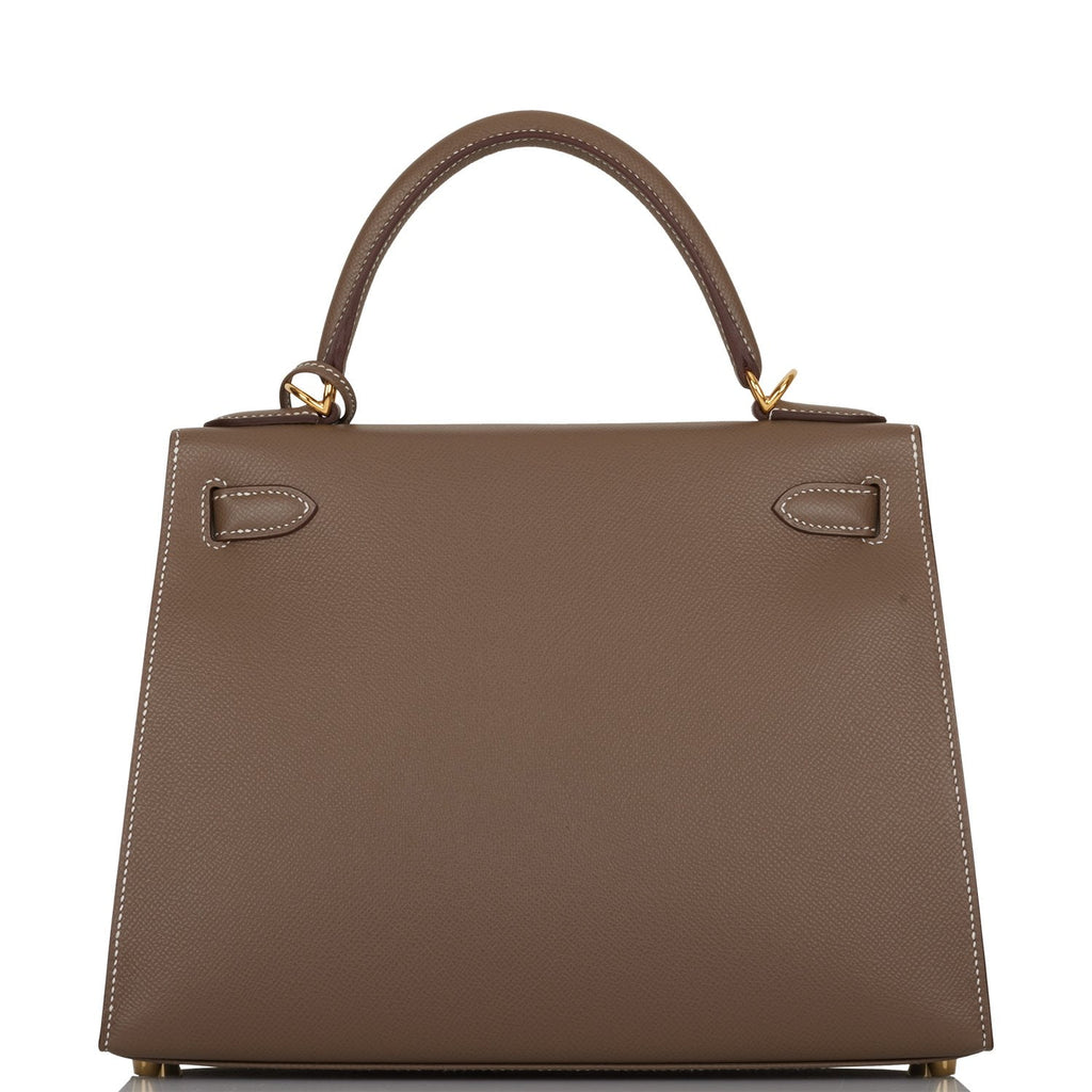 Hermes Kelly Sellier 28 Etoupe Epsom Gold Hardware