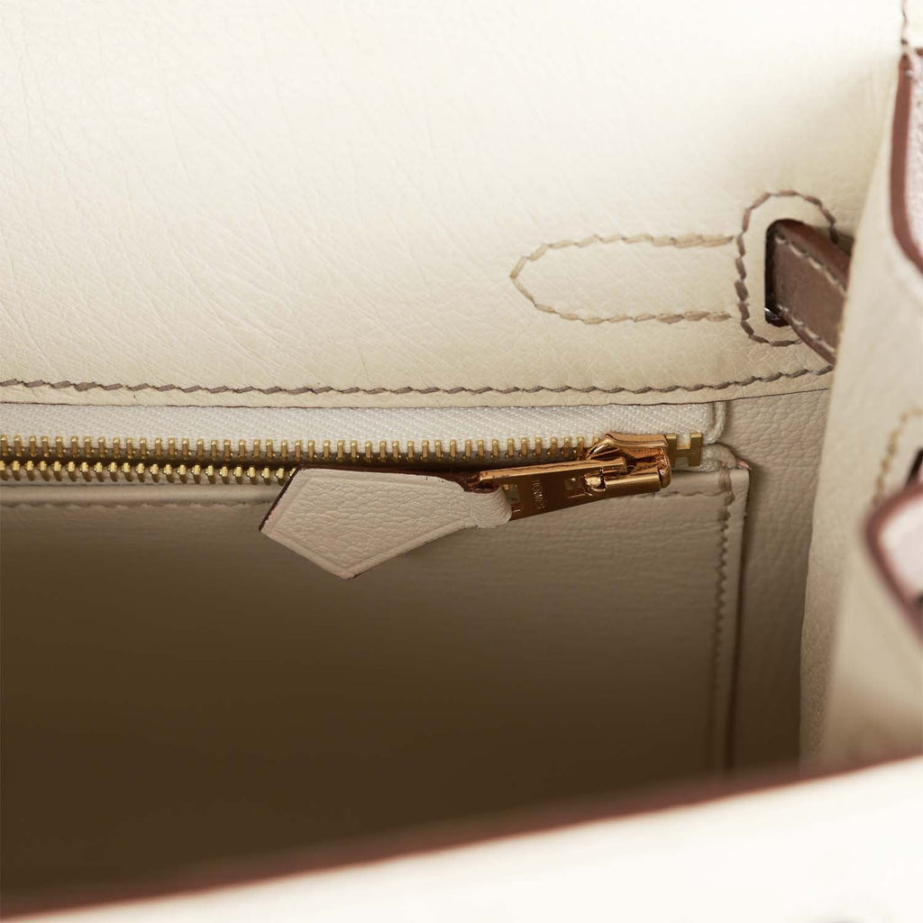 Hermes Kelly Sellier 25 Beton Ostrich Gold Hardware – Madison Avenue Couture