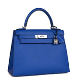 Hermes Bleu Royal Epsom Sellier Kelly 28cm Palladium Hardware